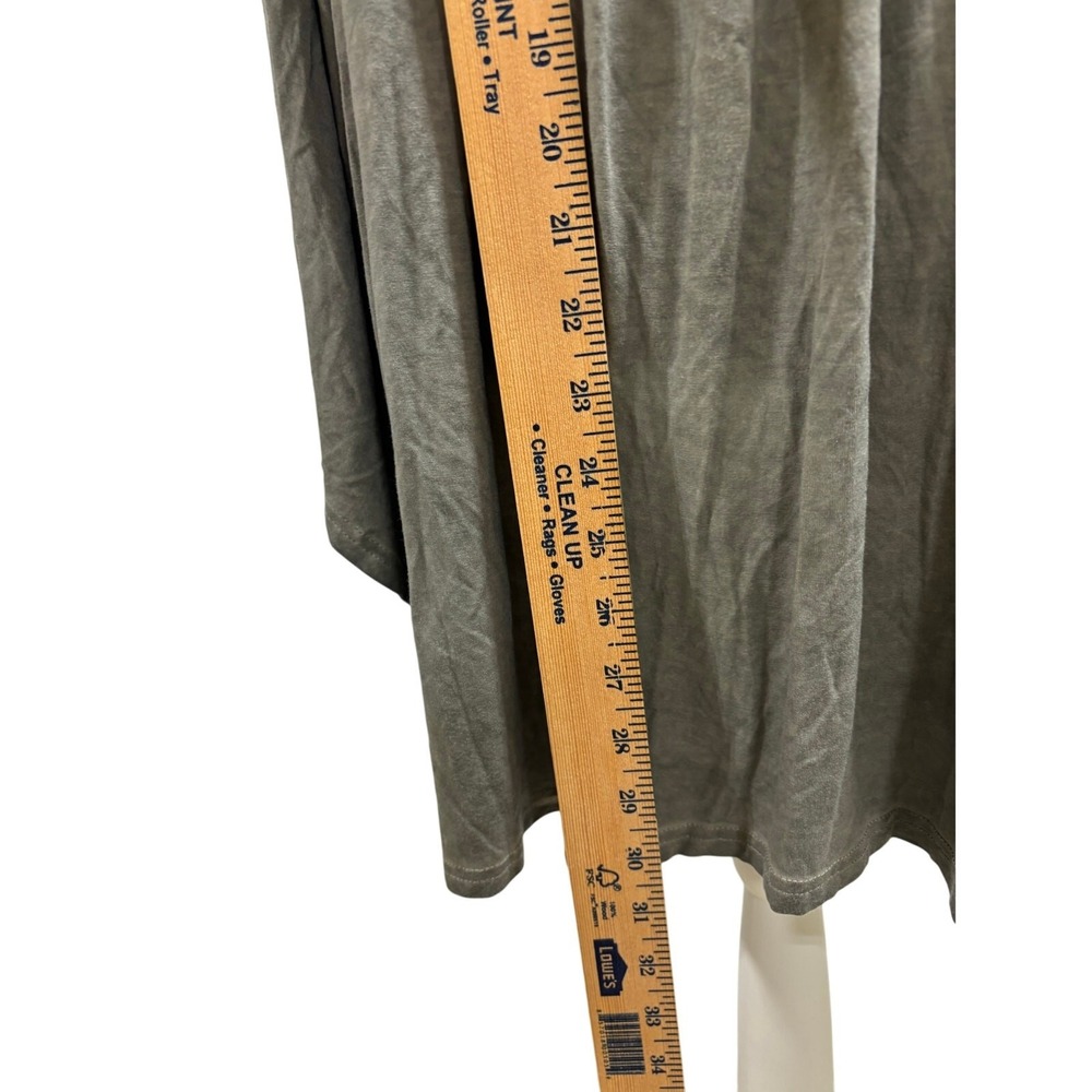 POL Olive Green Embroidered Open Back‎ Babydoll Tunic Top Small Boho Bell Sleeve - Picture 5 of 10